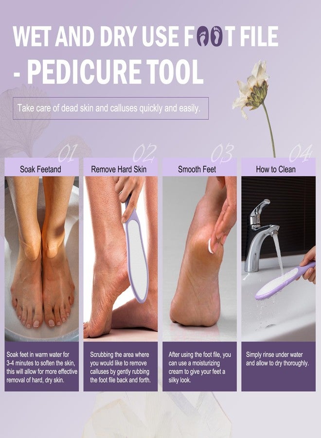 FVION Double-Sided Nano Glass Foot File for Callus Remover - Highly Effective Hard and Dead Skin Remover for Cracked Heels and Dry Skin (Purple) - Image 4